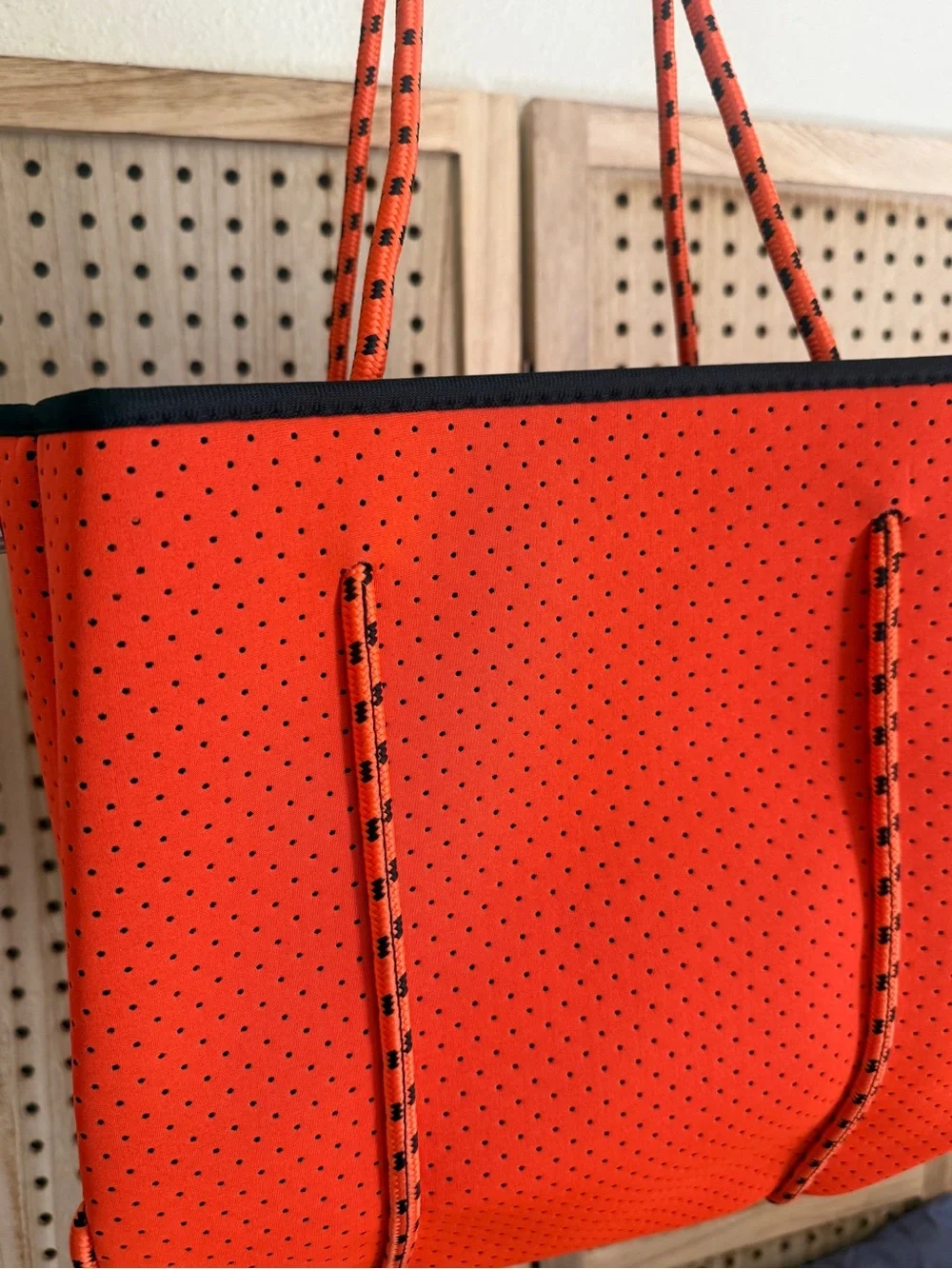 New 15” Orange Neoprene waterproof Tote beach pool Bag with Zip Pouch